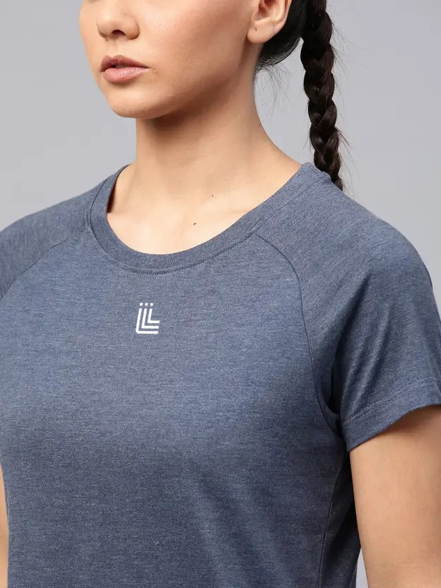 Dark Grey Moisture Wicking Dri -fit T-Shirt For Women