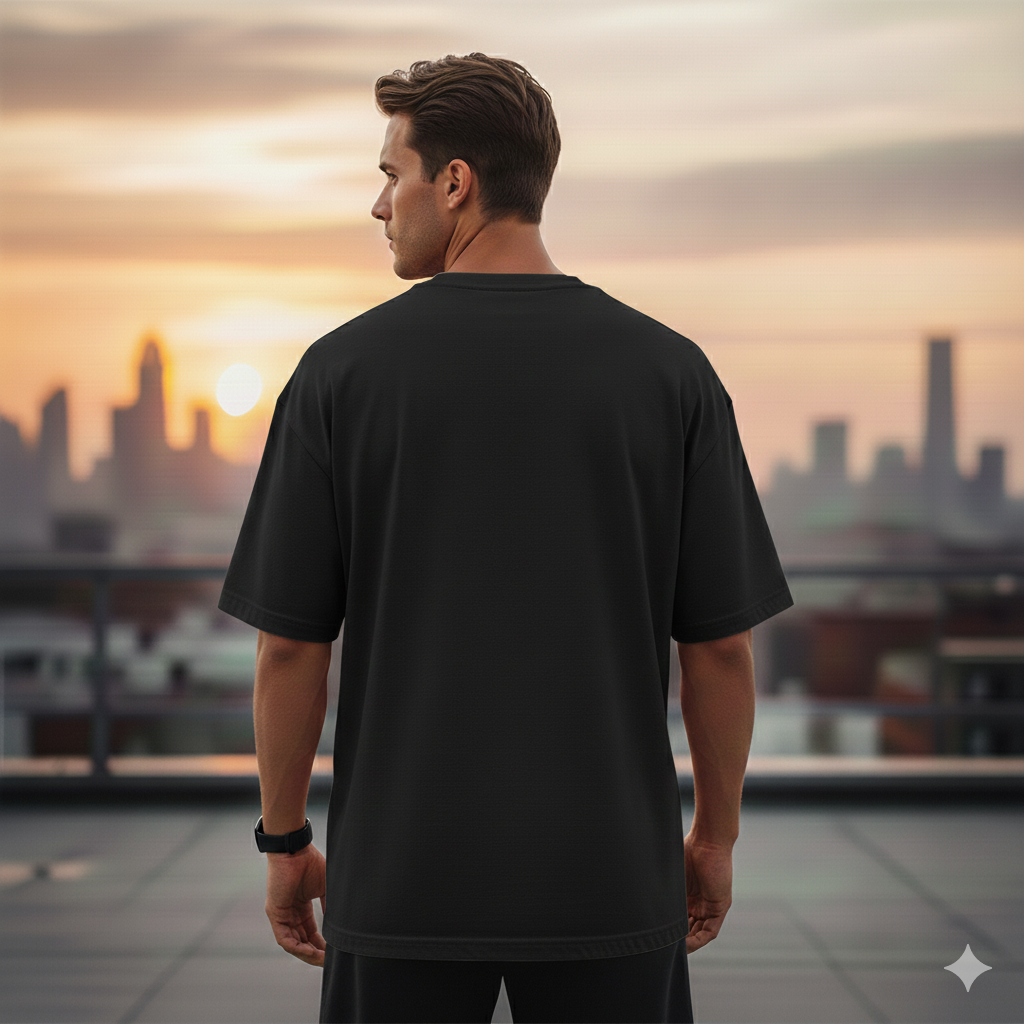 Black Oversized Men Tshirt