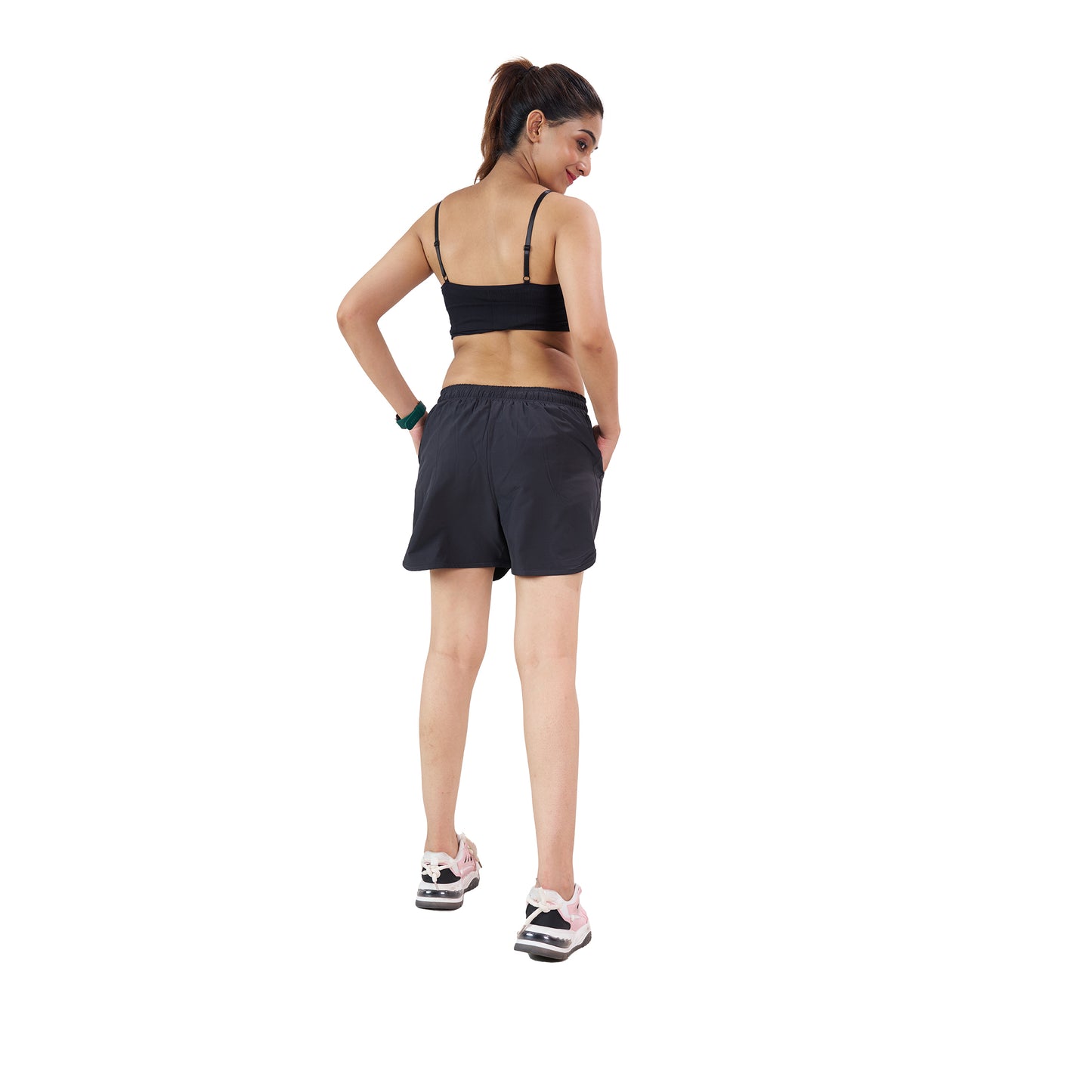 Black Rapid Dry Workout & Sports Shorts For Women