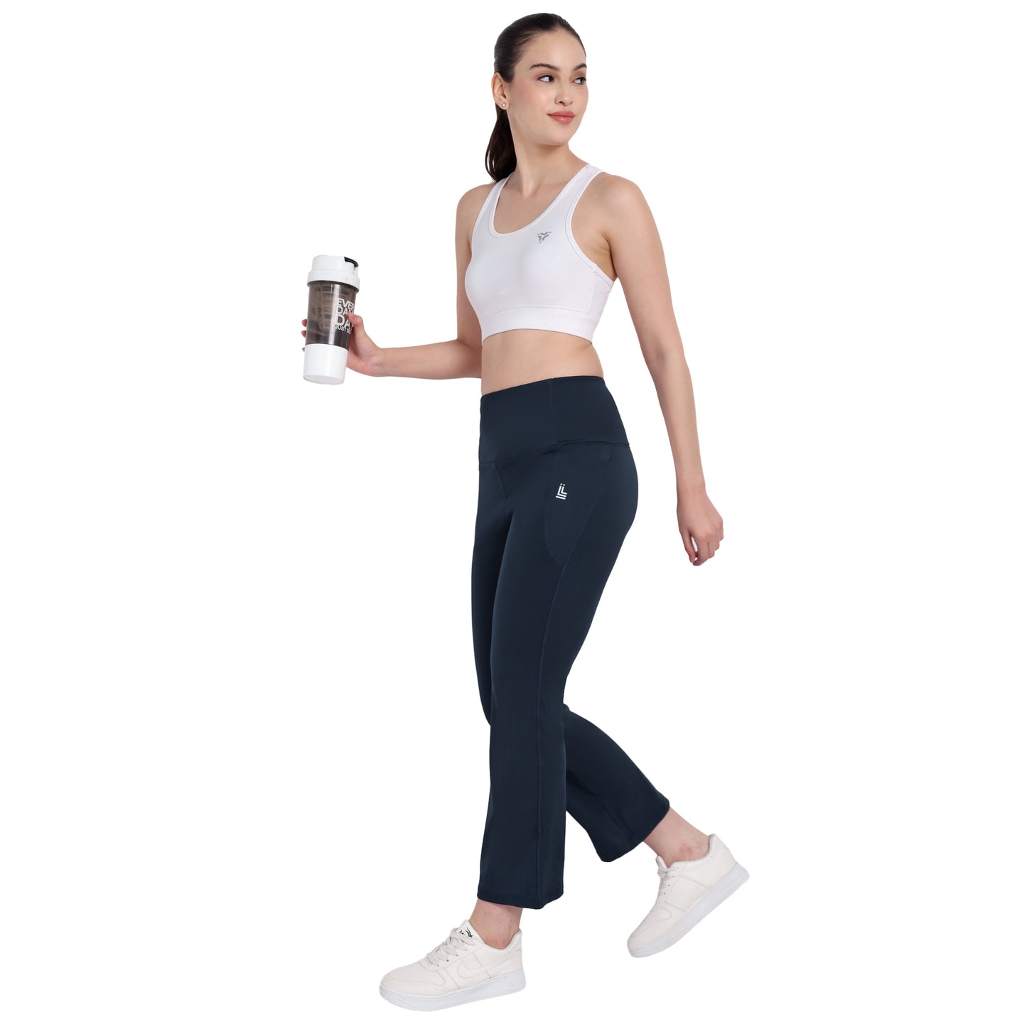 Blue Flare Wide Leg Gym Leggings