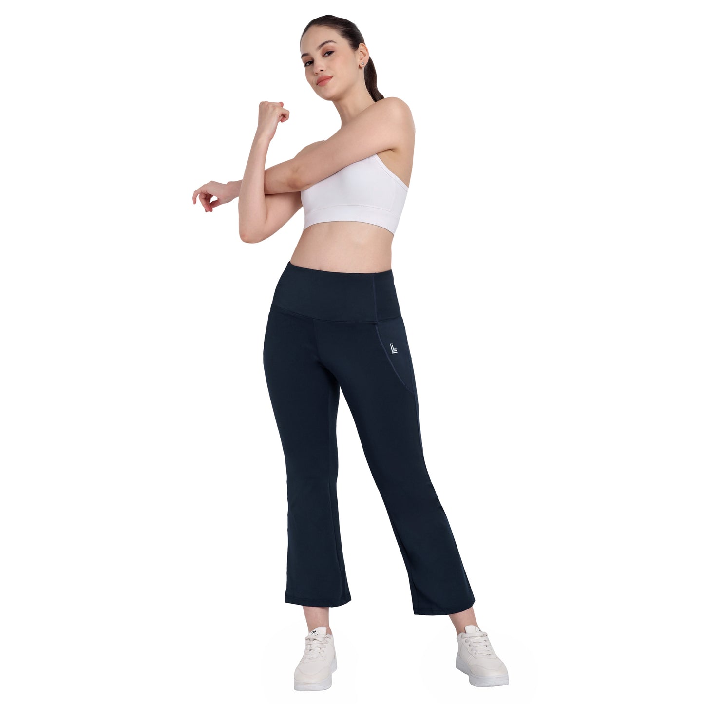Blue Flare Wide Leg Gym Leggings