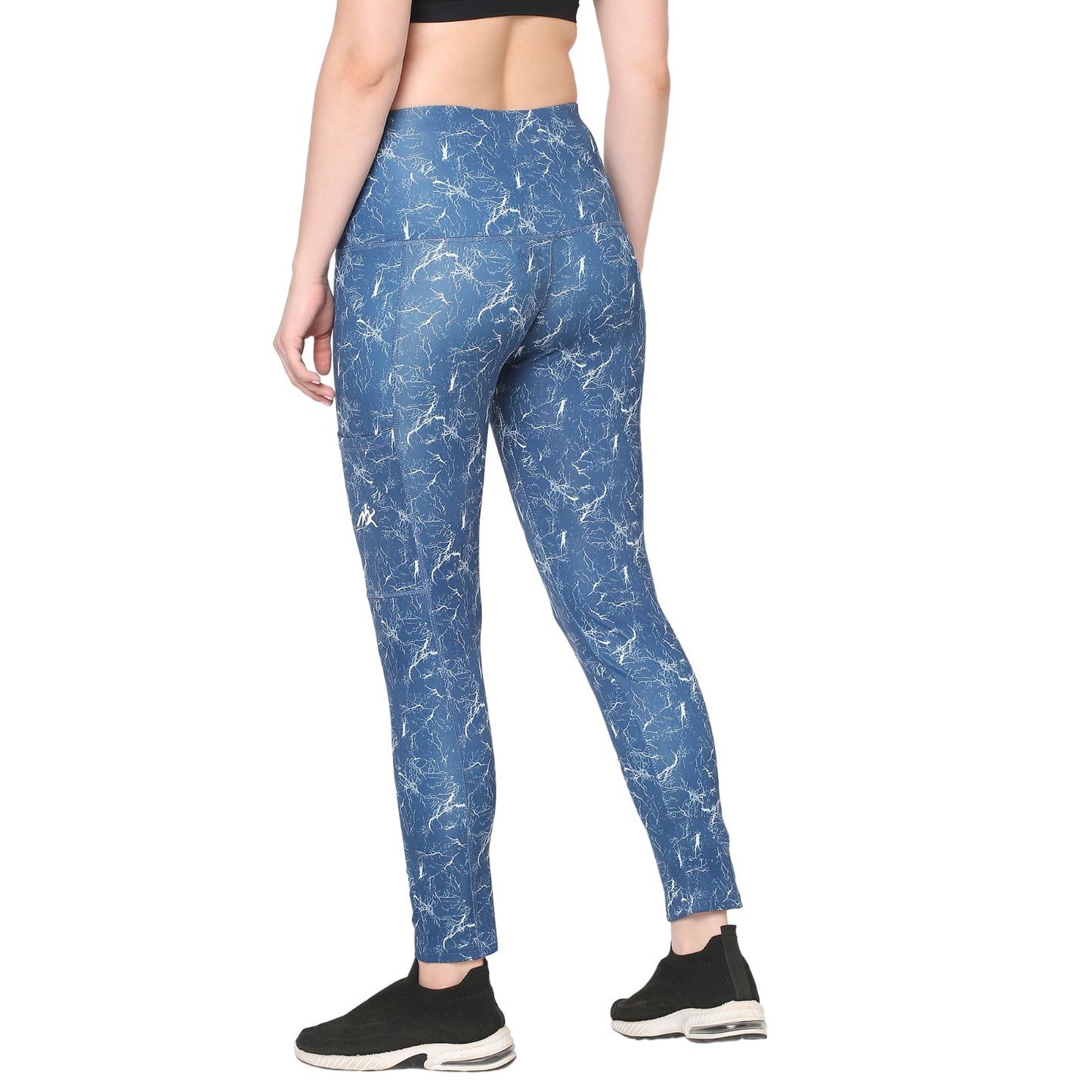 Blue Marble Shade Printed Gym Leggings