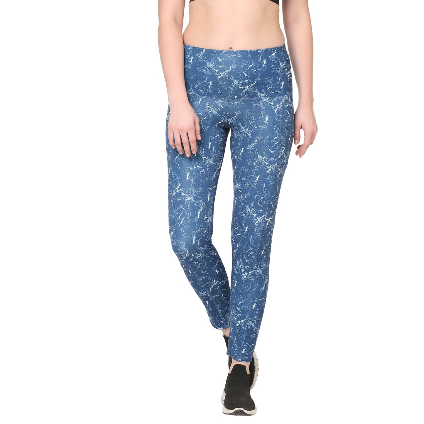 Blue Marble Shade Printed Gym Leggings