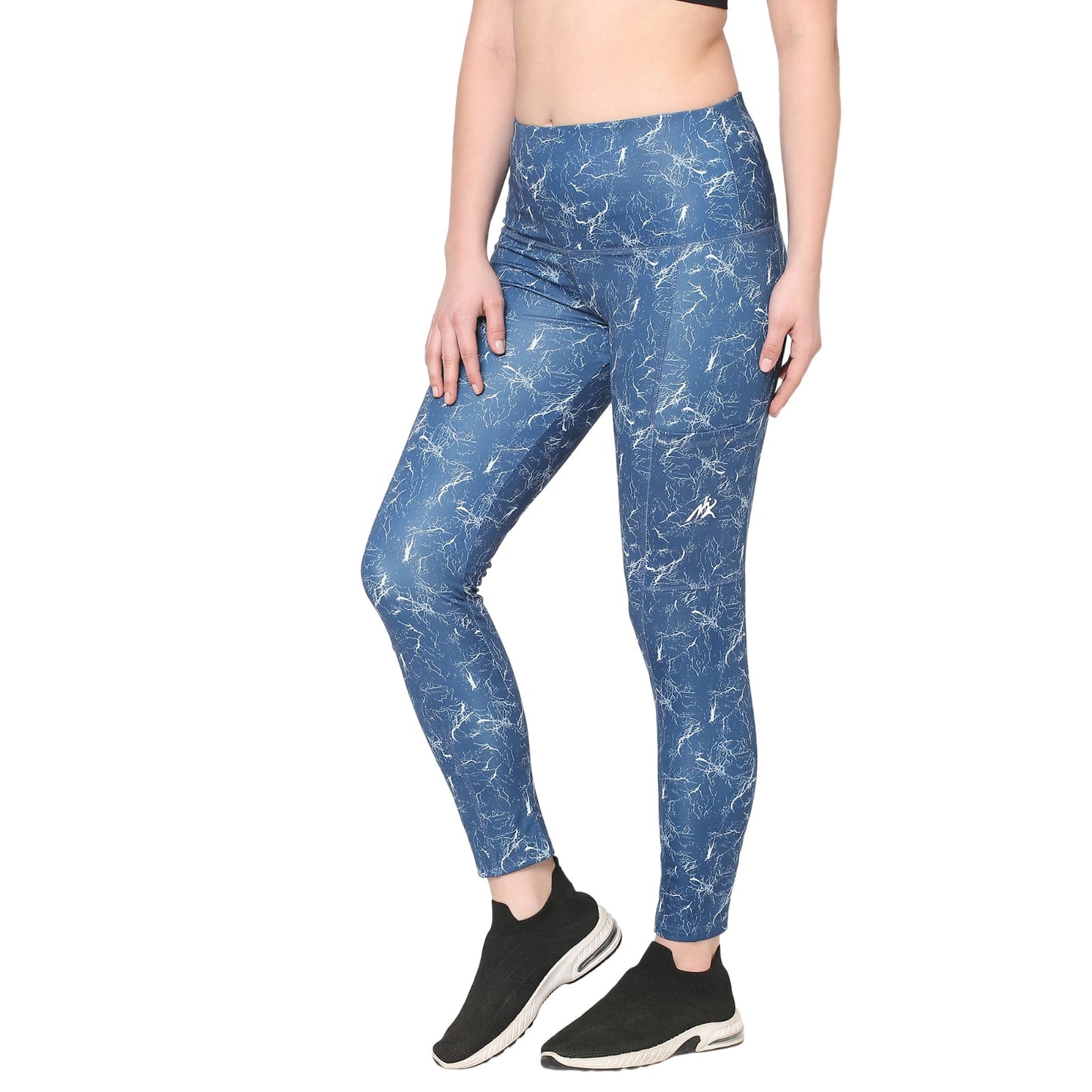 Blue Marble Shade Printed Gym Leggings