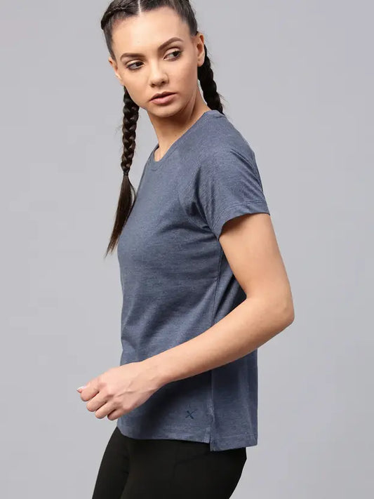 Dark Grey Moisture Wicking Dri -fit T-Shirt For Women