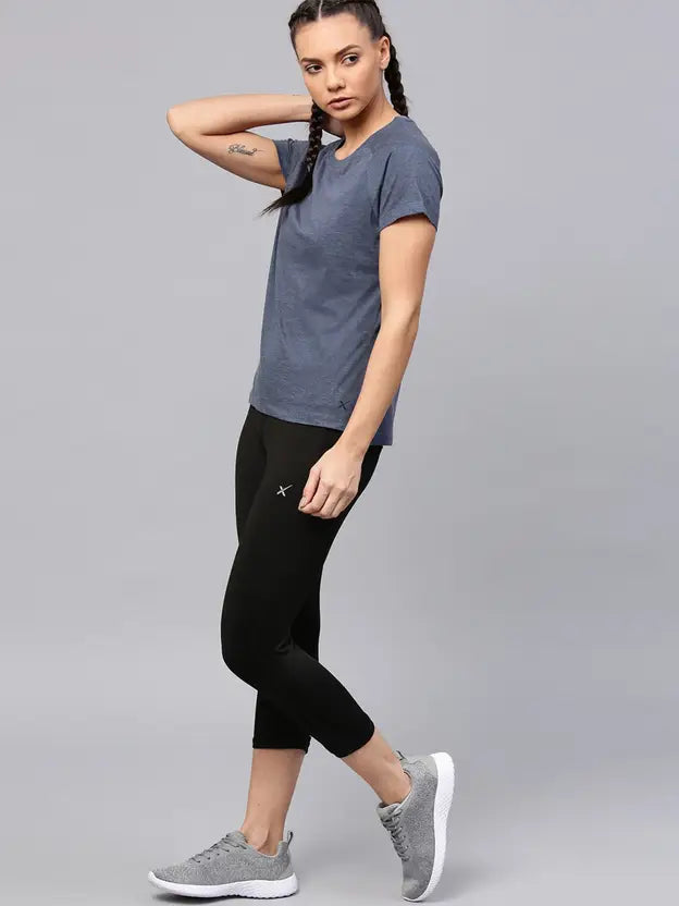 Dark Grey Moisture Wicking Dri -fit T-Shirt For Women