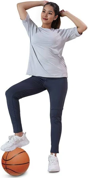 Light Grey Elbow Sleeve Active Wear Gym T-Shirt For Women