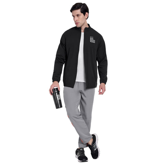 Black Light Weight Training or Gym Jacket For Men