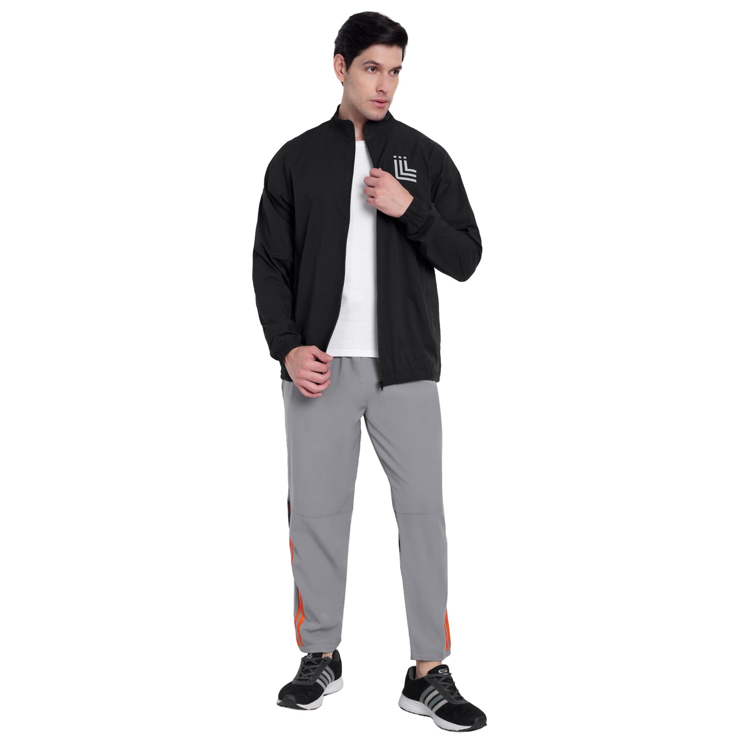 Black Light Weight Training or Gym Jacket For Men