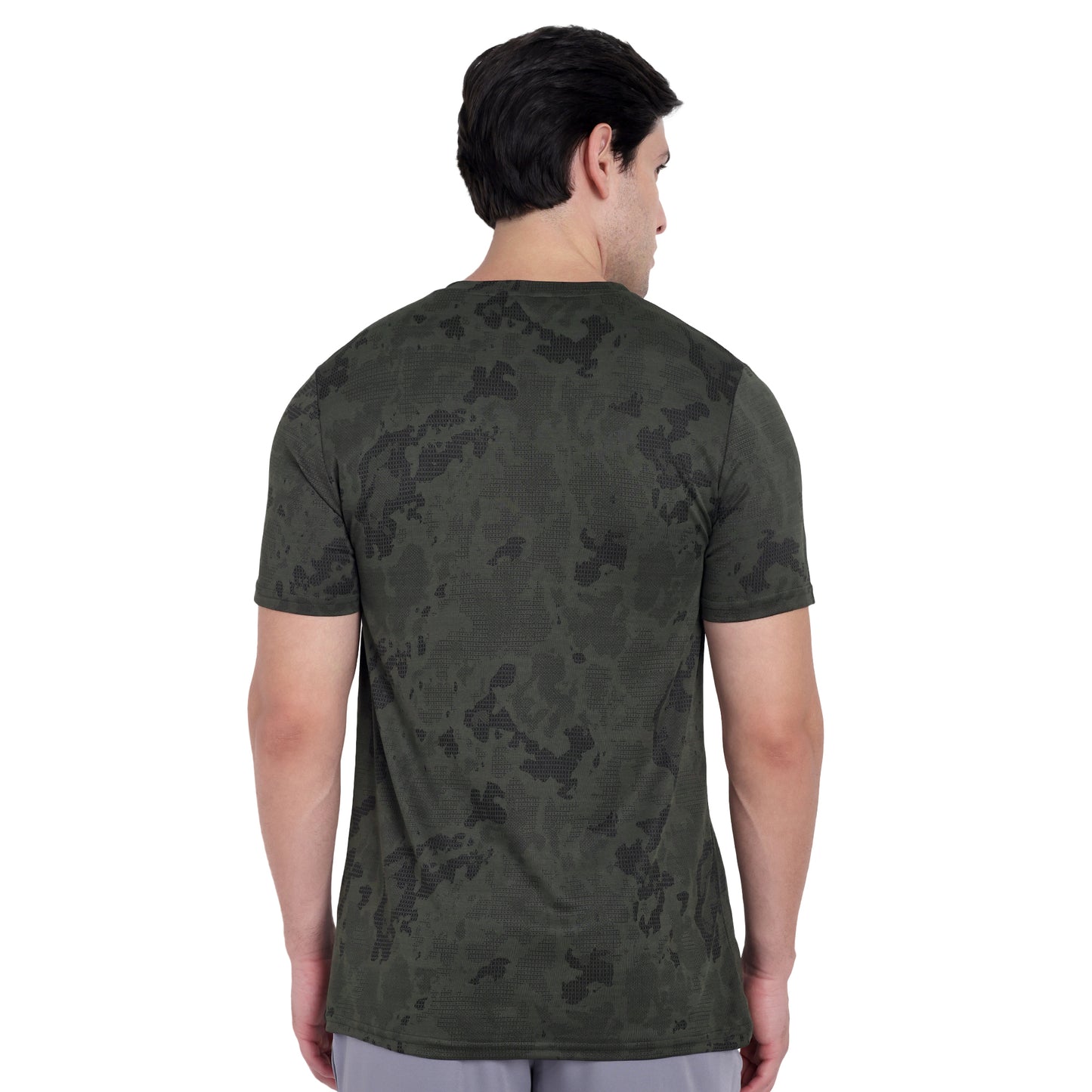 Camouflage Printed Jungle Green Sports & Gym T-Shirt For Men