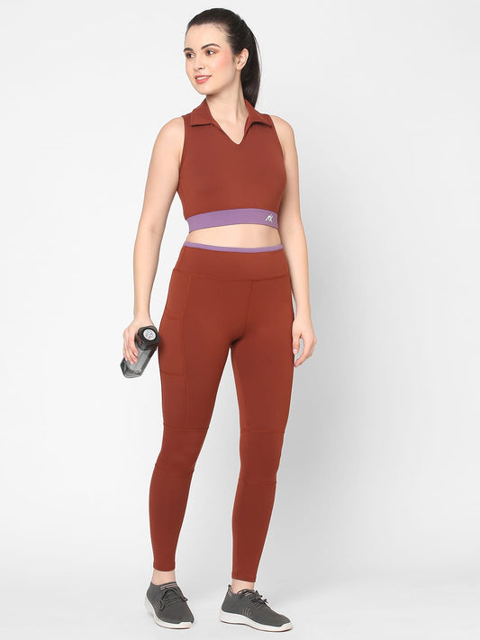 Brown Gym Co-Ord Set For Women