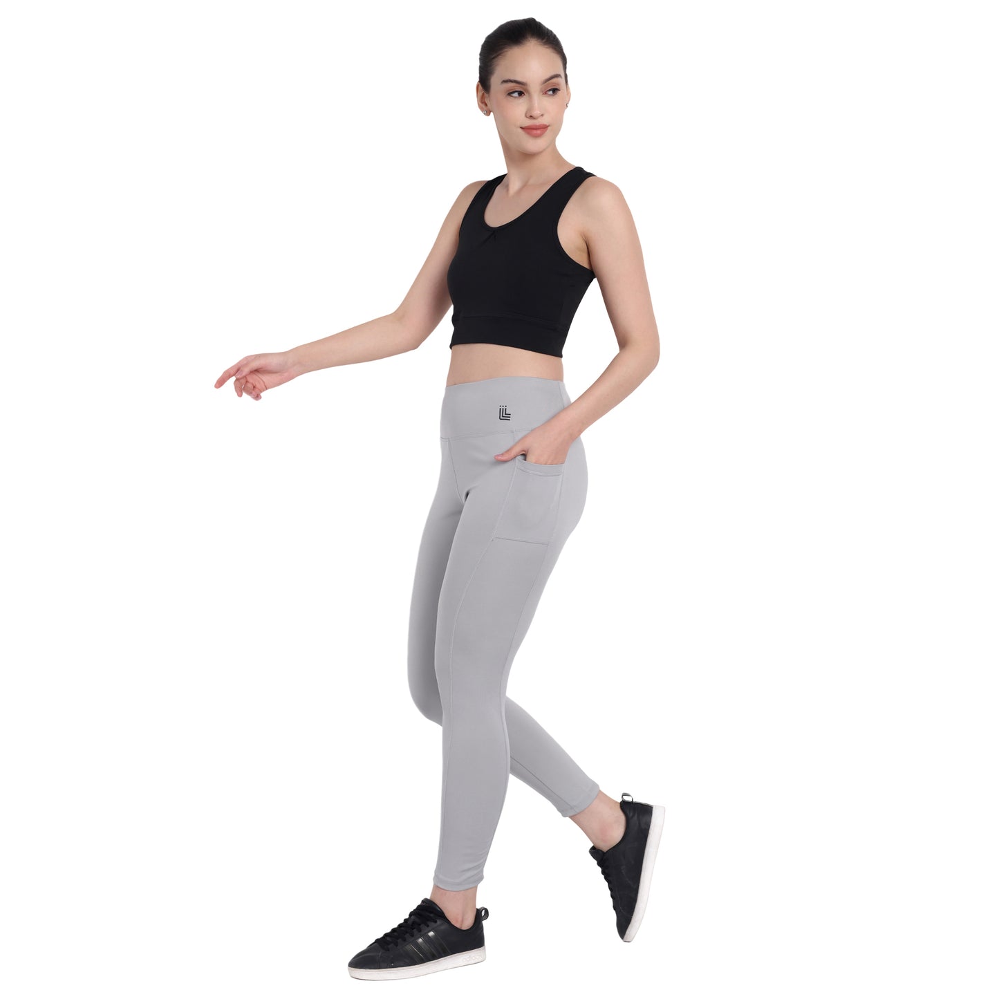 Women Gym Leggings Light Grey