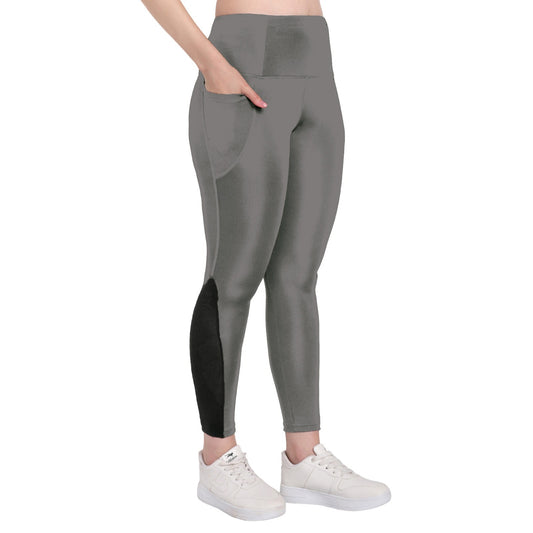 Grey Sports Gym Tights For Women