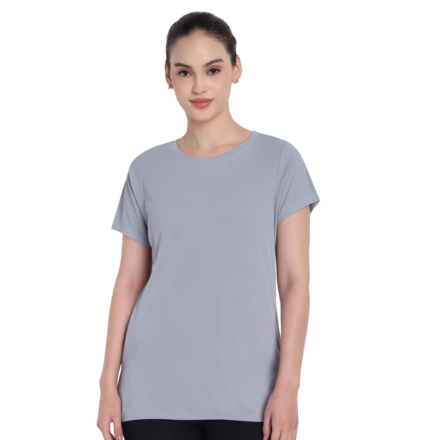 Light Grey Sports T-Shirt with Pocket For Women