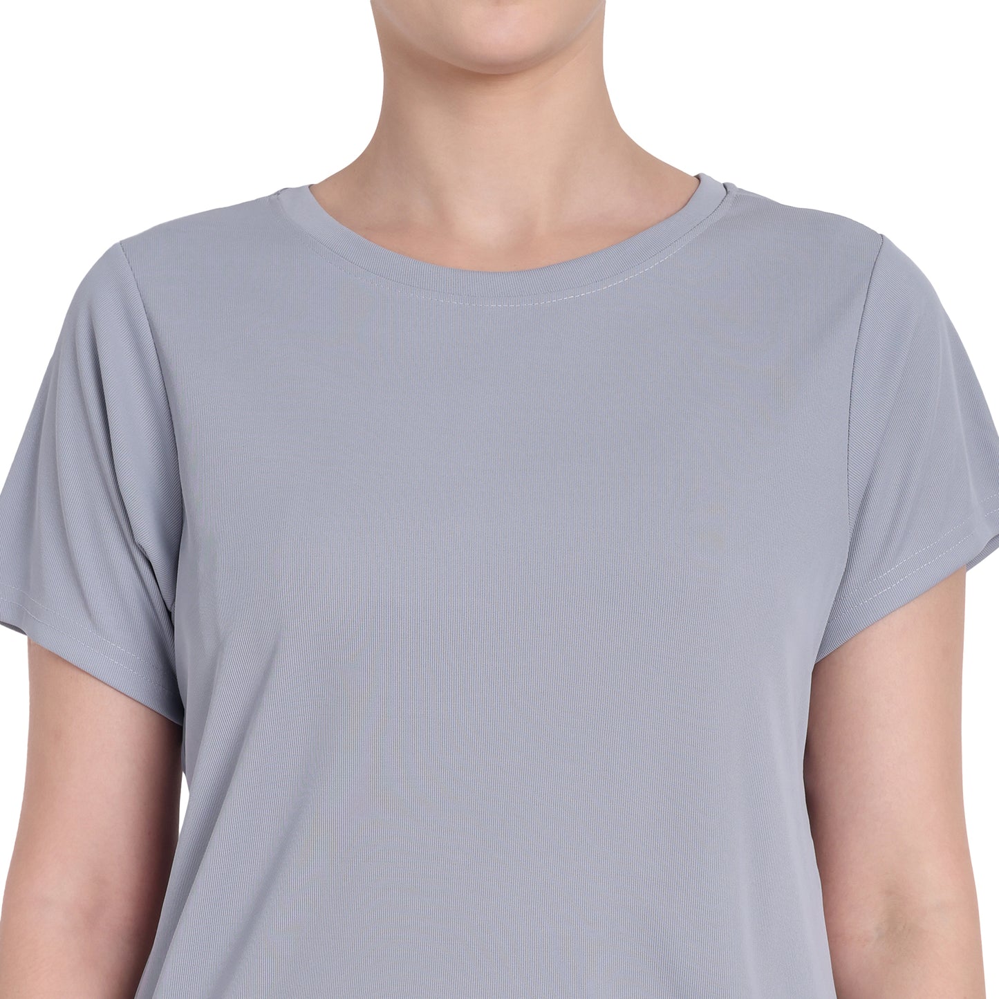 Light Grey Sports T-Shirt with Pocket For Women