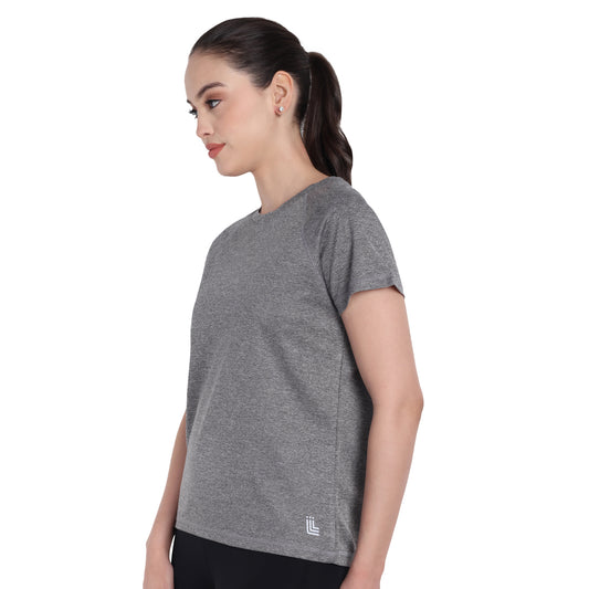 Rapid Dry Active Wear Grey T-shirt For Women