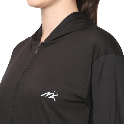 Black Gym Hoodie Jacket For Women