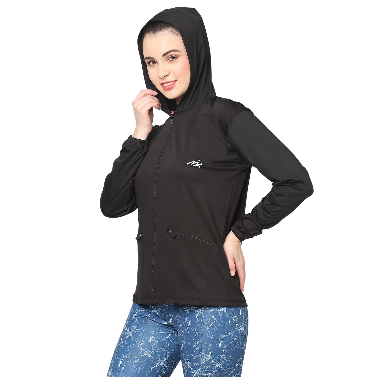 Black Gym Hoodie Jacket For Women