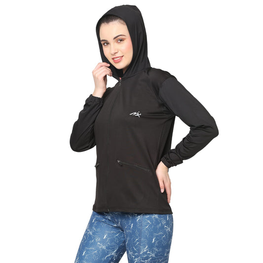Black Gym Hoodie Jacket For Women