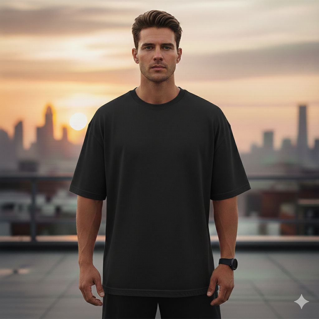 Black Oversized Men Tshirt