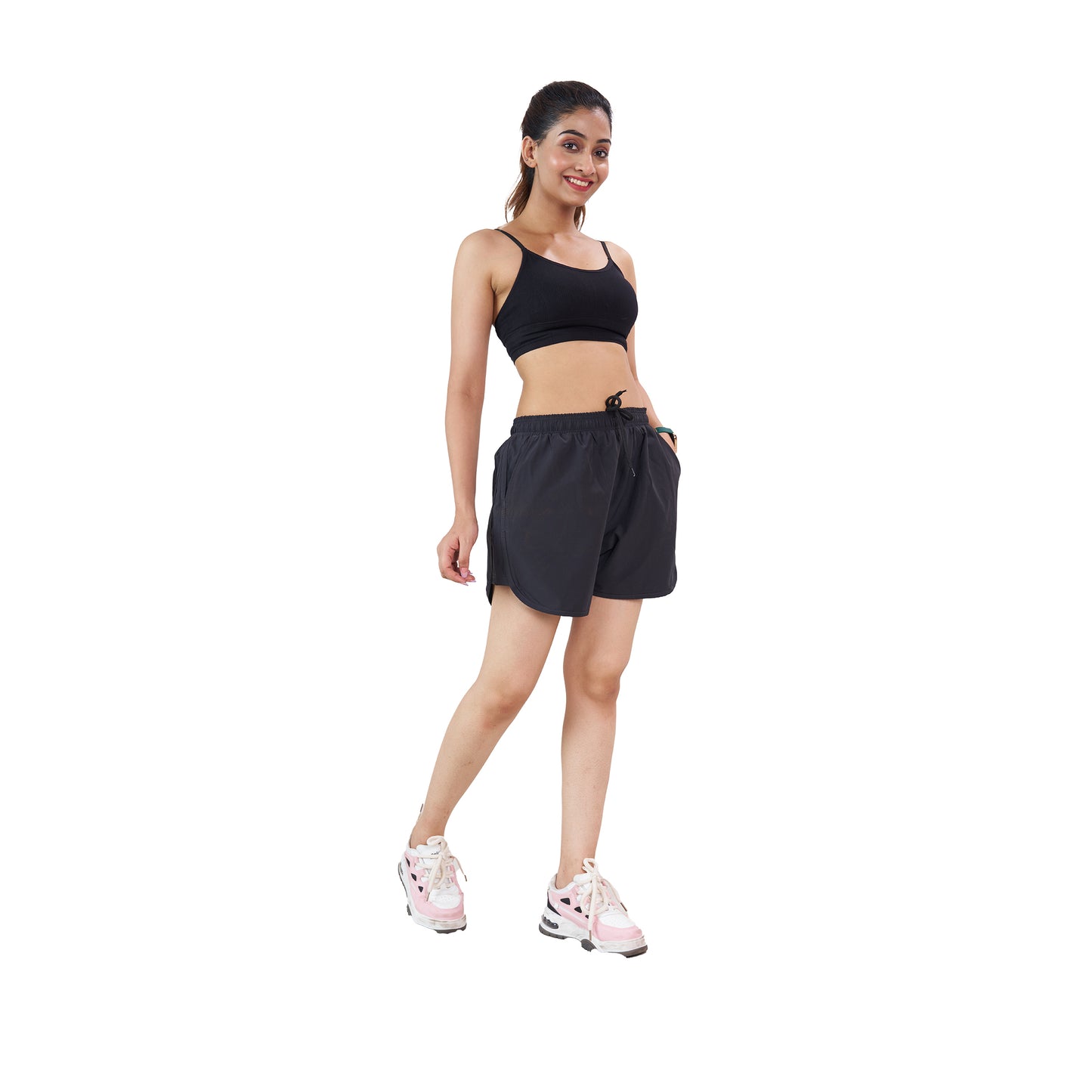 Black Rapid Dry Workout & Sports Shorts For Women