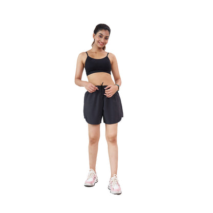 Black Rapid Dry Workout & Sports Shorts For Women