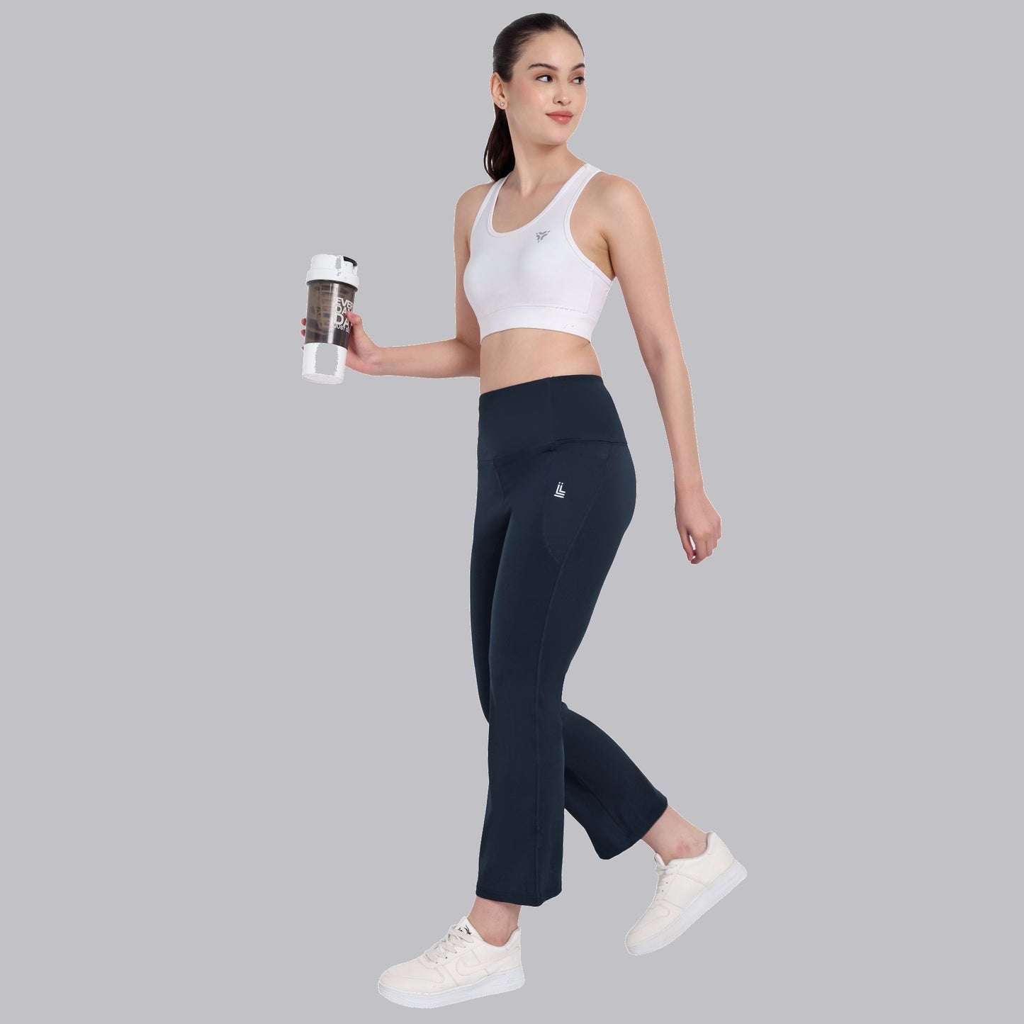 Blue Flare Wide Leg Gym Leggings