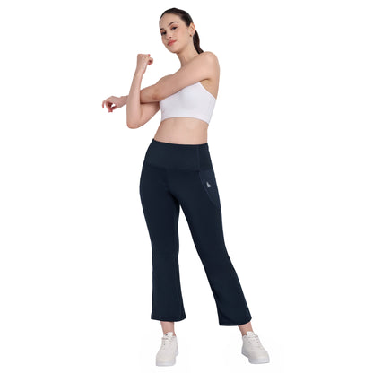 Blue Flare Wide Leg Gym Leggings