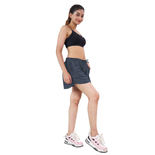 Dark Grey Sports & Running Shorts For Women
