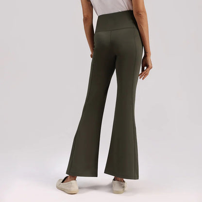 Jungle Green Flare Wide Leg Gym Leggings