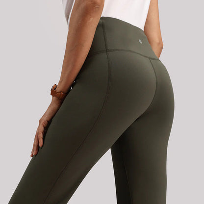 Jungle Green Flare Wide Leg Gym Leggings