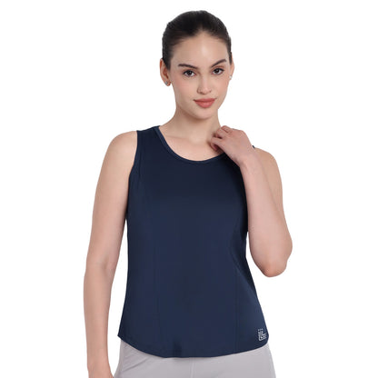 Blue Sports Gym Tank Top For Women