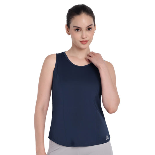 Blue Sports Gym Tank Top For Women