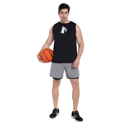 Light Grey Double Layer Gym Shorts For Men