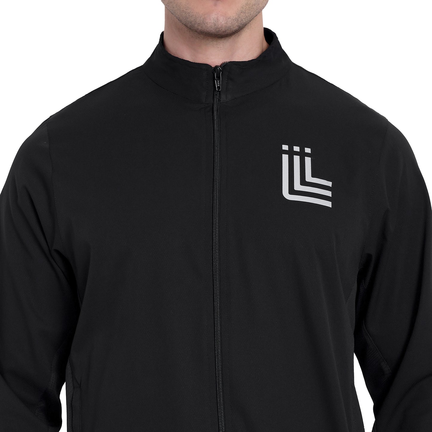 Black Light Weight Training or Gym Jacket For Men