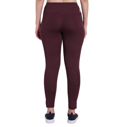 Maroon Sports High Waist Gym Leggings