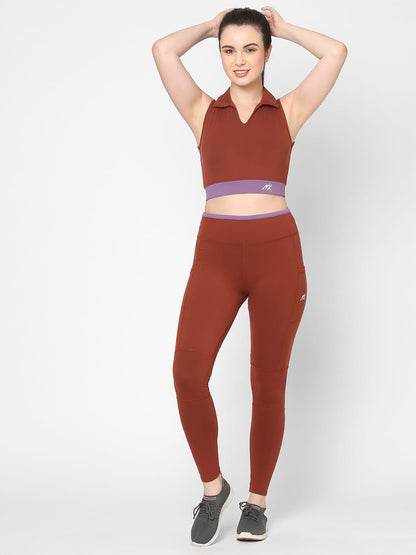 Brown Gym Co-Ord Set For Women