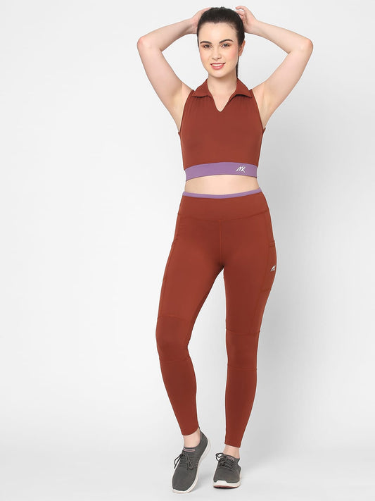 Brown Gym Co-Ord Set For Women