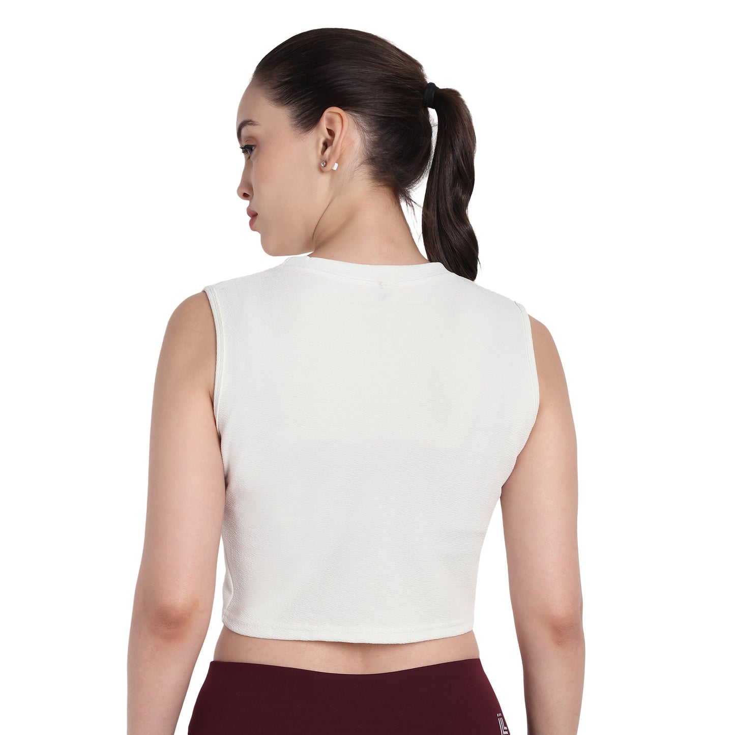 White Cropped Tank Top For Women