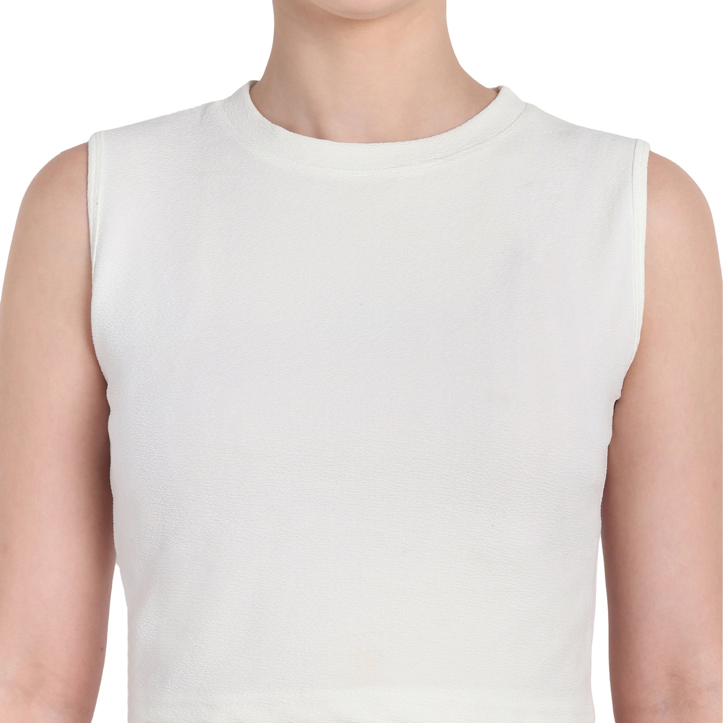 White Cropped Tank Top For Women