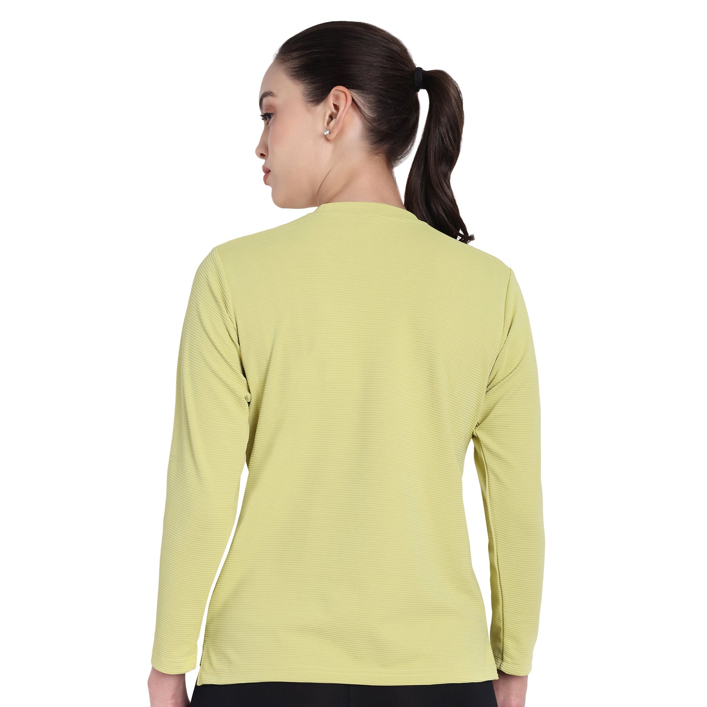 Full Sleeve Dry-fit Round Neck Light Green T-Shirt For Women