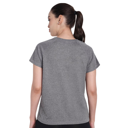 Rapid Dry Active Wear Grey T-shirt For Women