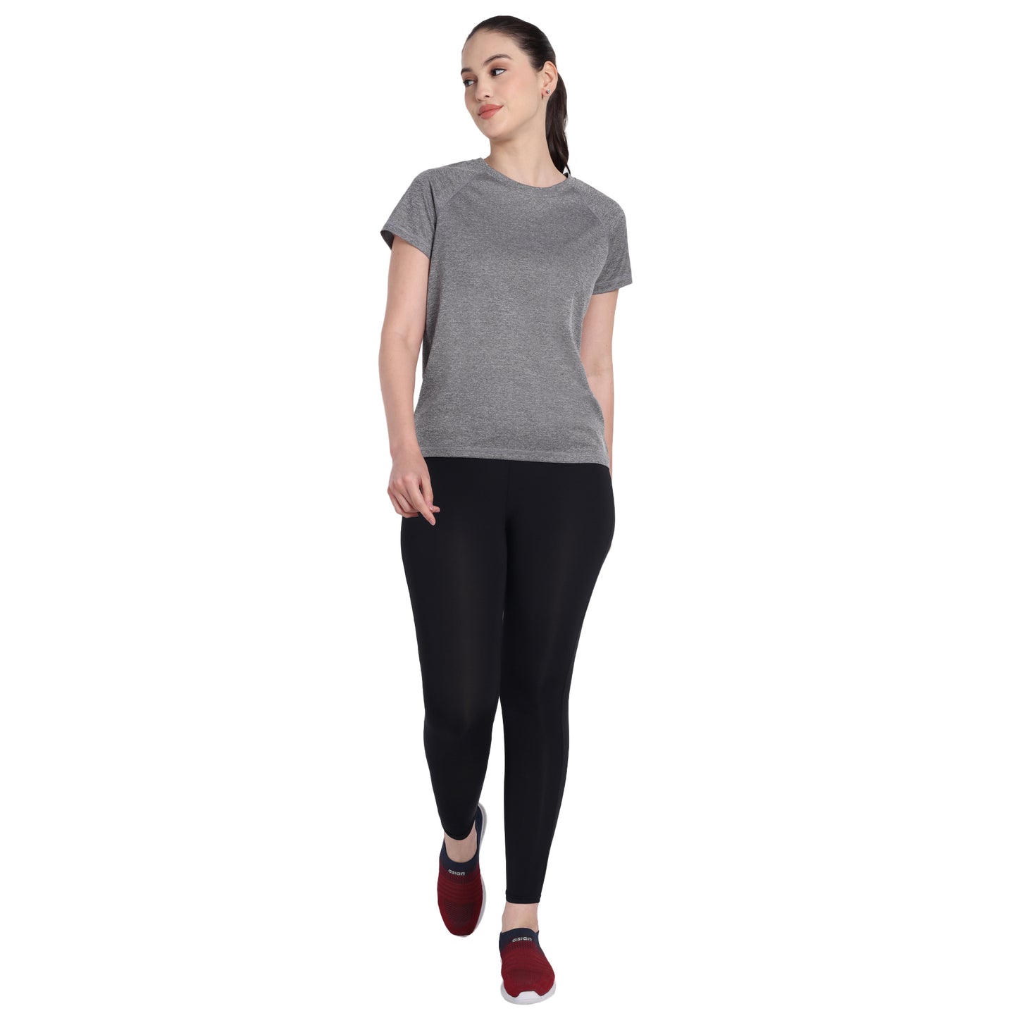 Rapid Dry Active Wear Grey T-shirt For Women