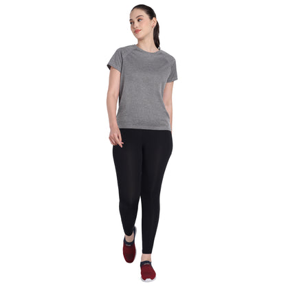 Rapid Dry Active Wear Grey T-shirt For Women