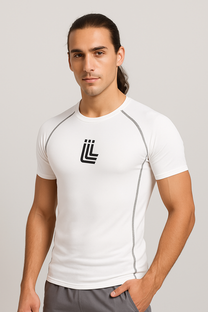 White Gym Compression T-shirt for men